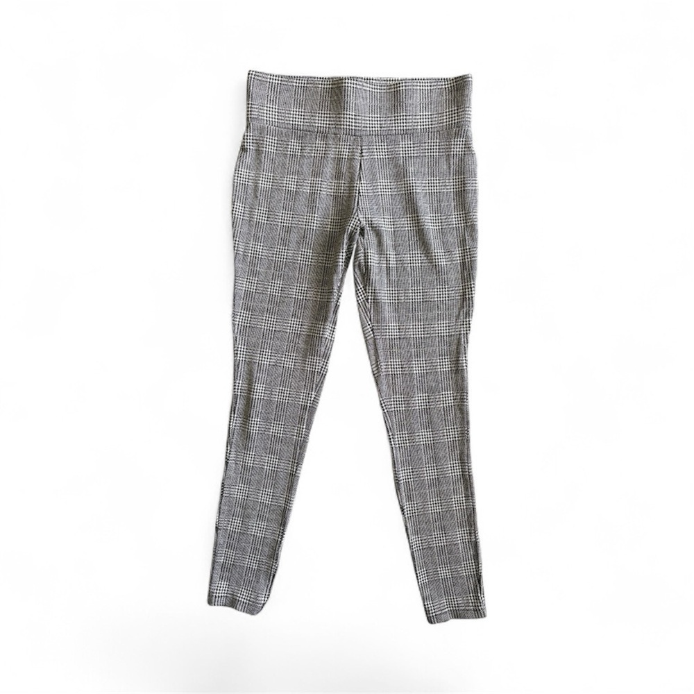 Tahari Women’s Plaid Houndstooth Women's Pants in Black Stretch Legging small - Picture 3 of 5